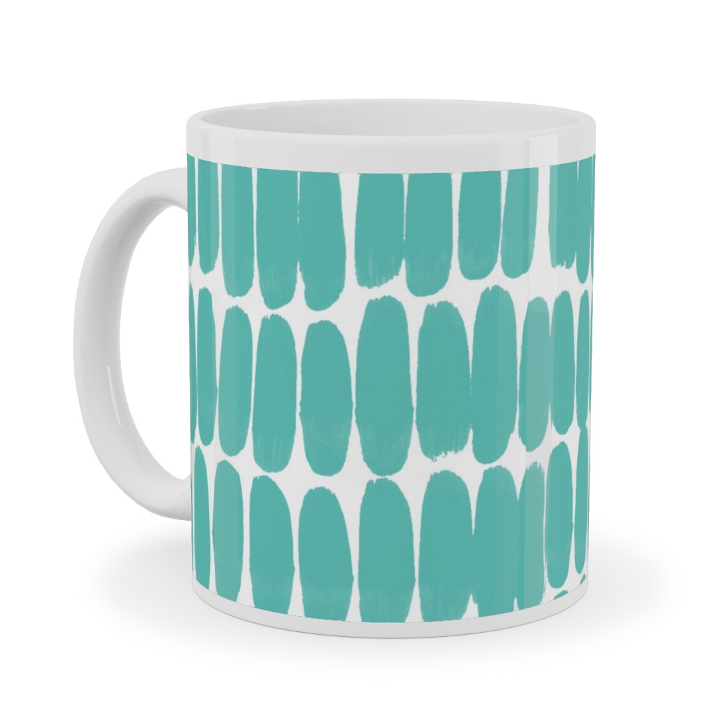Hatches Ceramic Mug, White,  , 11oz, Green