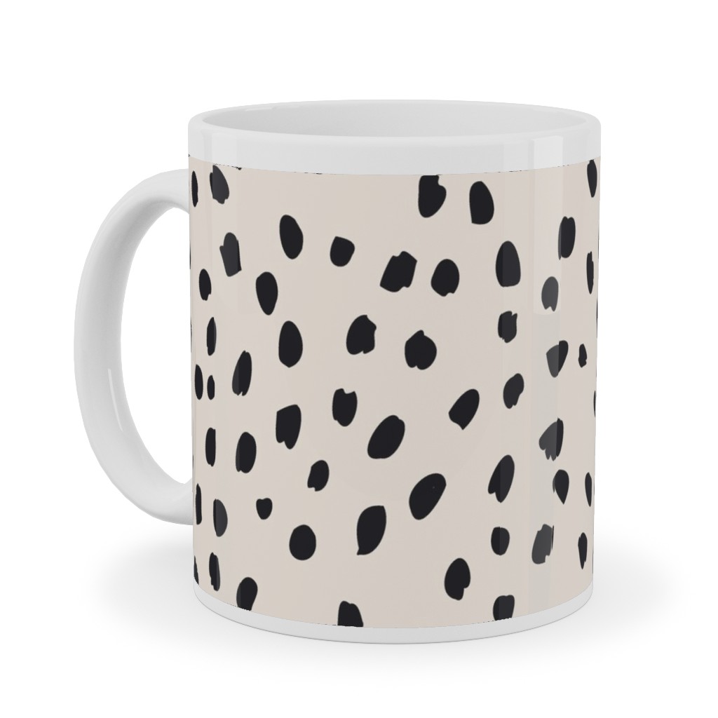 Black Marks - Creamy Beige Ceramic Mug, White, , 11oz, Beige, Pearl