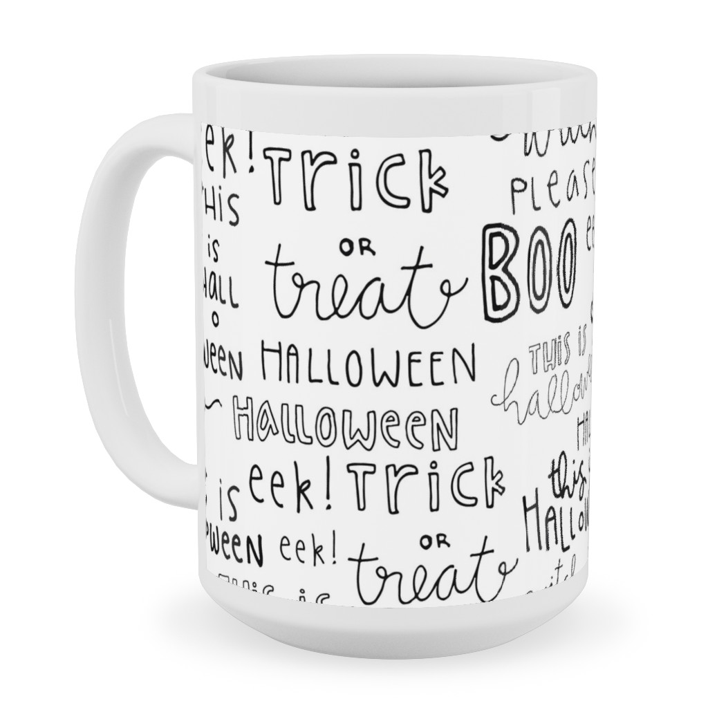 Halloween Words - White Ceramic Mug, White, , 15oz, White, White