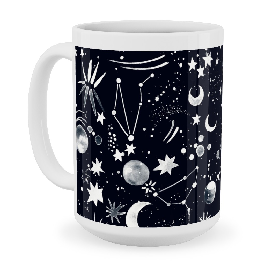 Constellations - Black Ceramic Mug, White, , 15oz, Black, Black