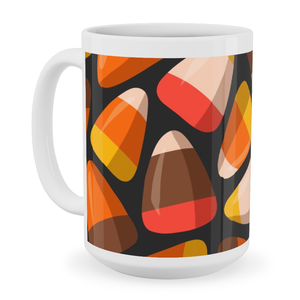 Candy Corn - Midnight Ceramic Mug, White, , 15oz, Orange, Orange