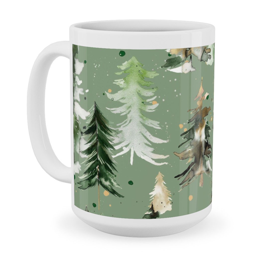 Green Christmas Mugs