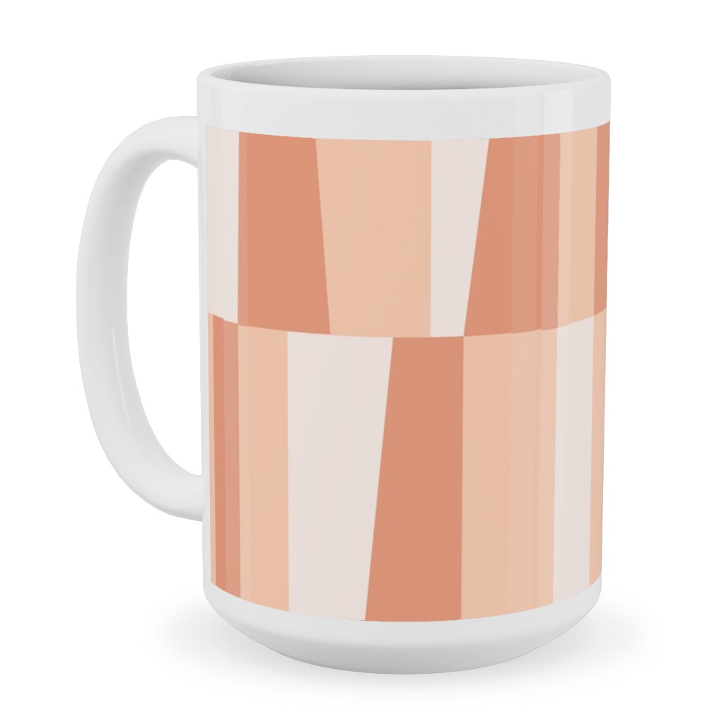 Collage Tiles - Orange Ceramic Mug, White, , 15oz, Orange, Orange