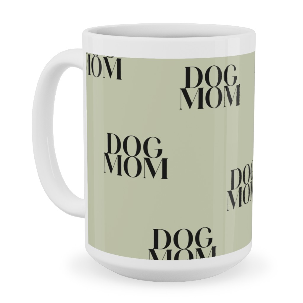Dog Mom Ceramic Mug, White, , 15oz, Green, Pear