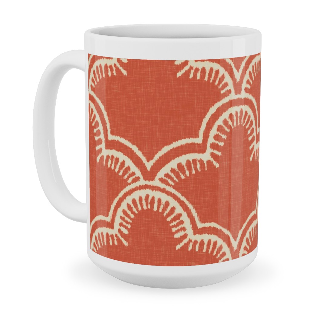 Tangier Ceramic Mug, White,  , 15oz, Orange