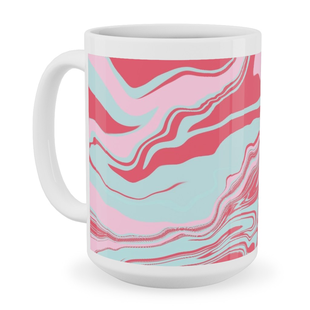 Marmor Ceramic Mug, White,  , 15oz, Pink