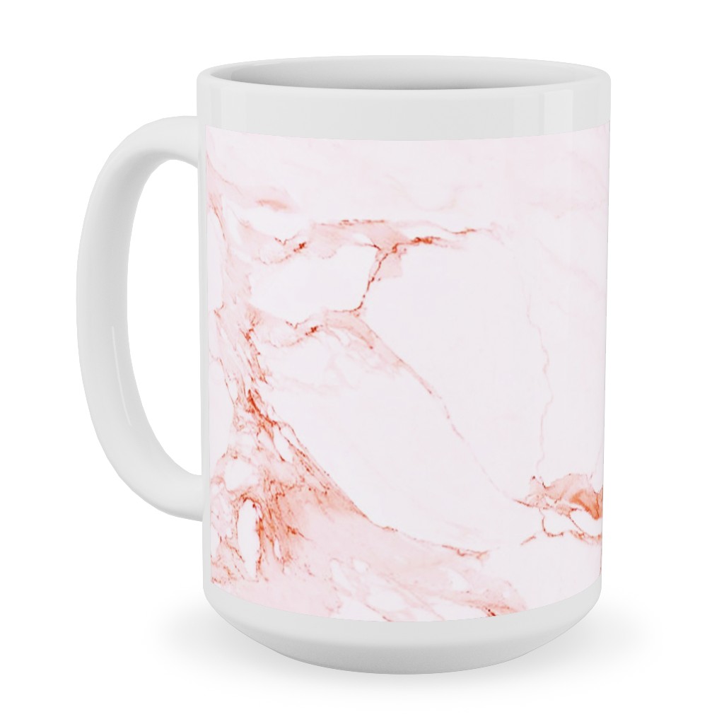 Marble - Blush Ceramic Mug, White,  , 15oz, Pink