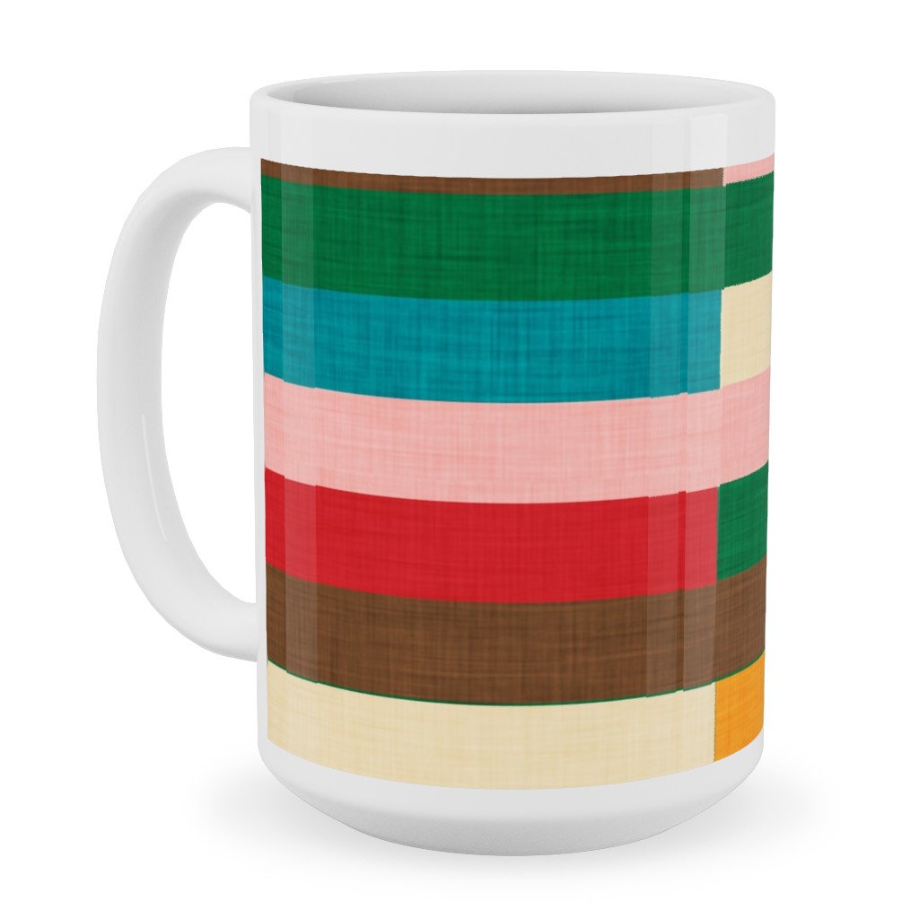 Kilim - Stripe - Multi Ceramic Mug, White,  , 15oz, Multicolor