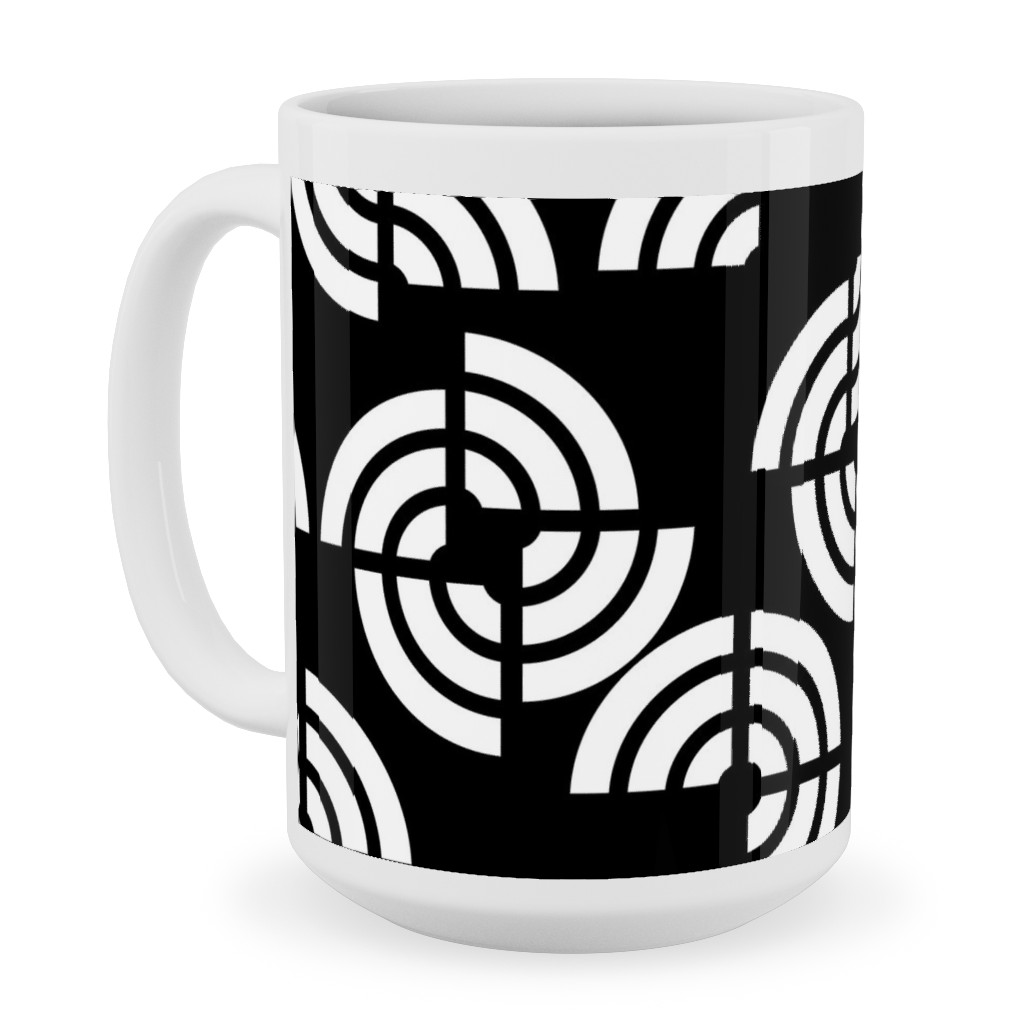 Beethoven - Black and White Ceramic Mug, White,  , 15oz, Black