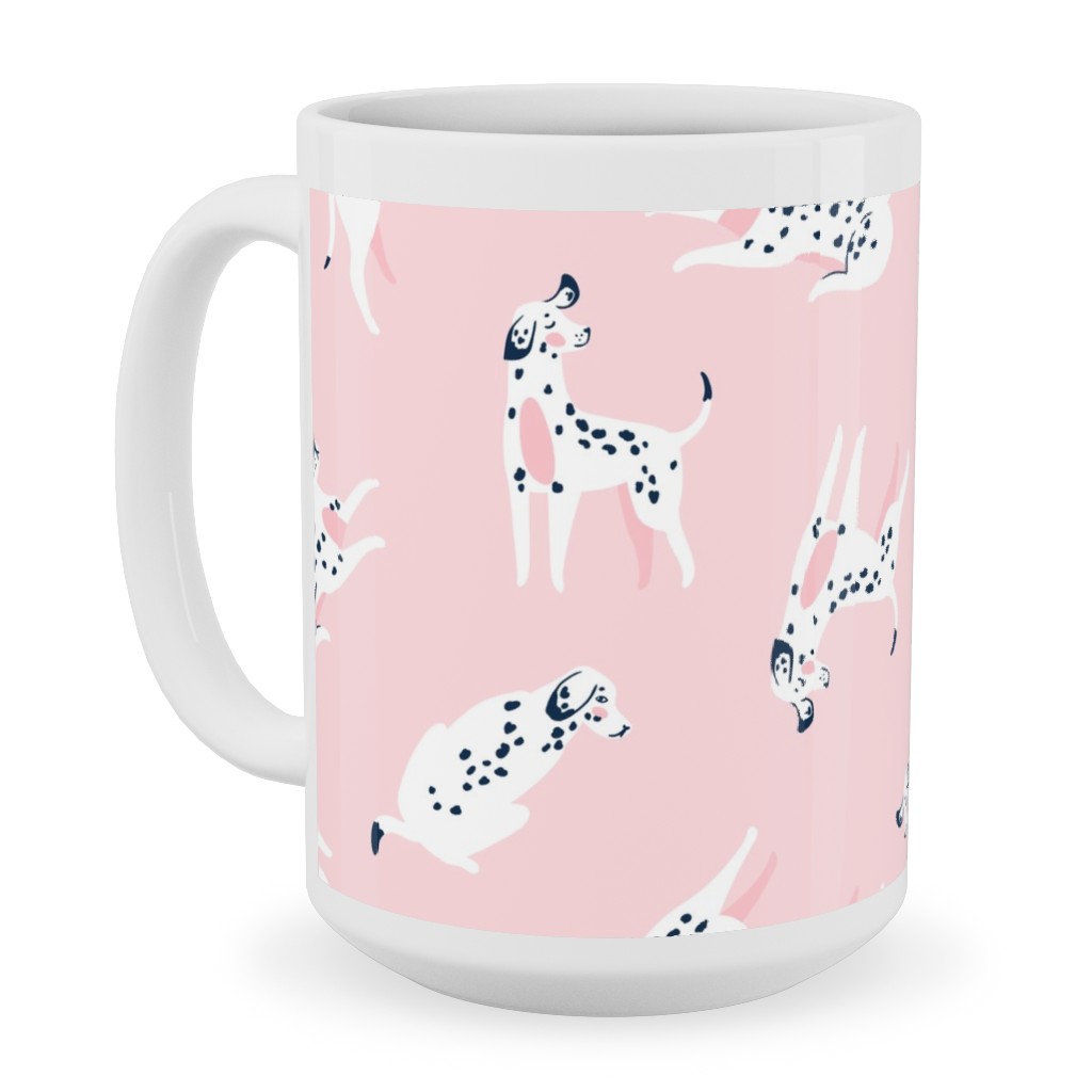 Funny Dalmatian - Pink Ceramic Mug, White,  , 15oz, Pink