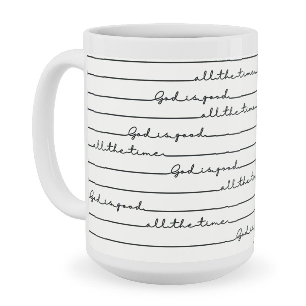 God Is Good - Black and White Ceramic Mug, White,  , 15oz, White