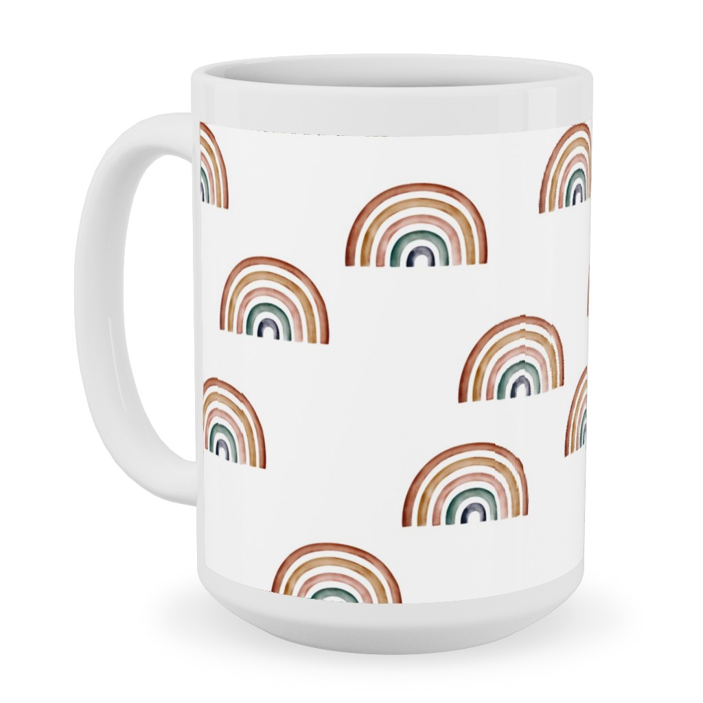 Scattered Rainbows - Multi Ceramic Mug, White, , 15oz, White, White