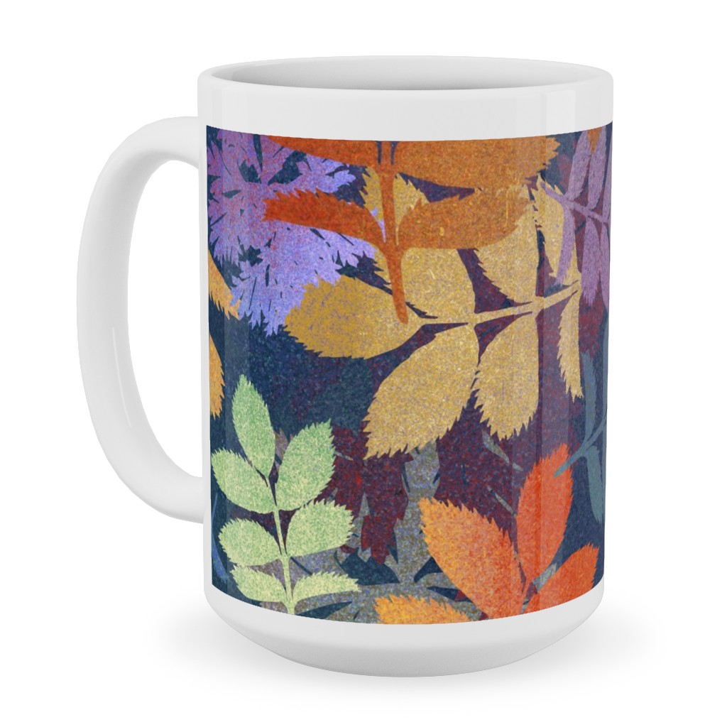 Leaves Falling - Multi Ceramic Mug, White, , 15oz, Multicolor