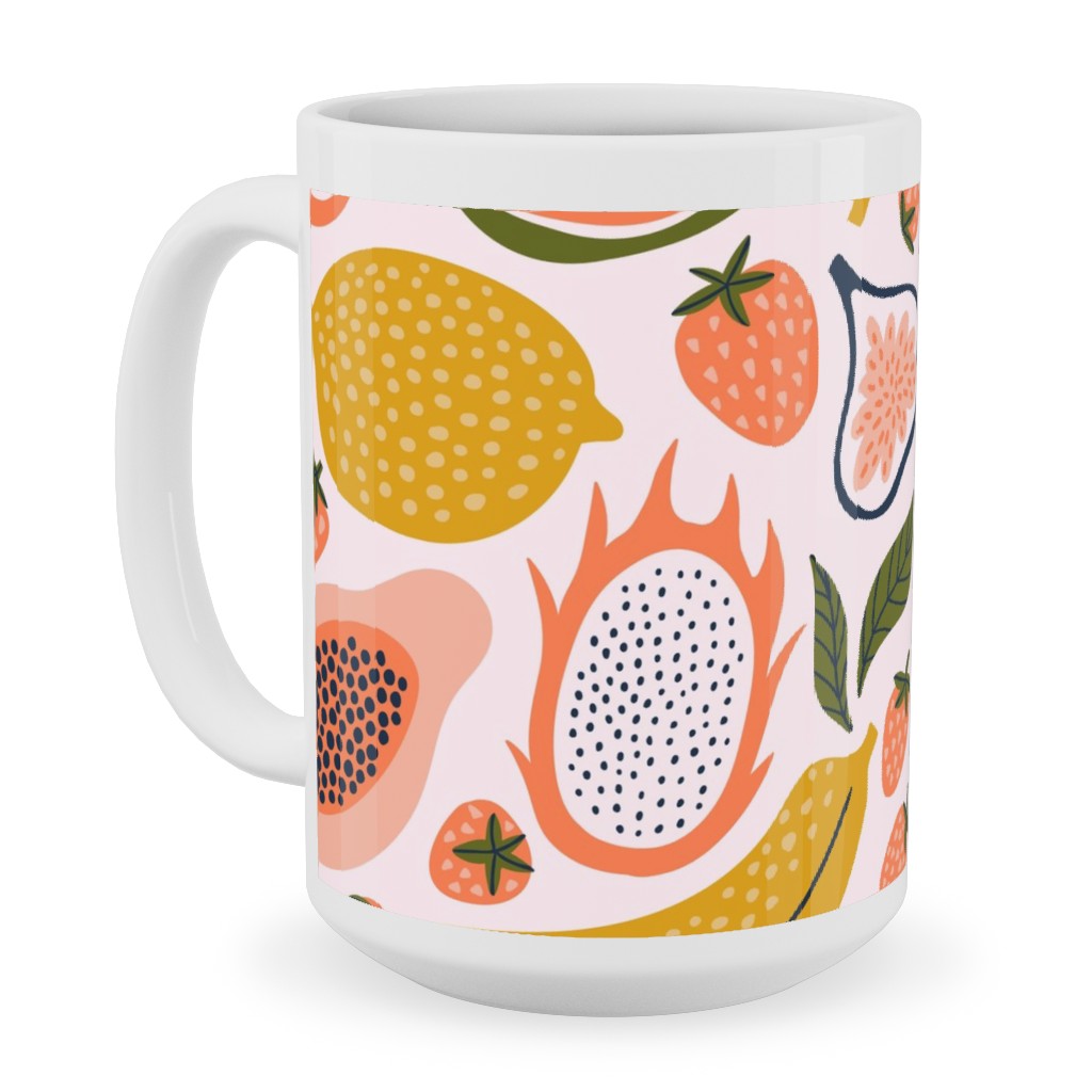 Summer Fruits - Orange Ceramic Mug, White, , 15oz, Orange, Orange
