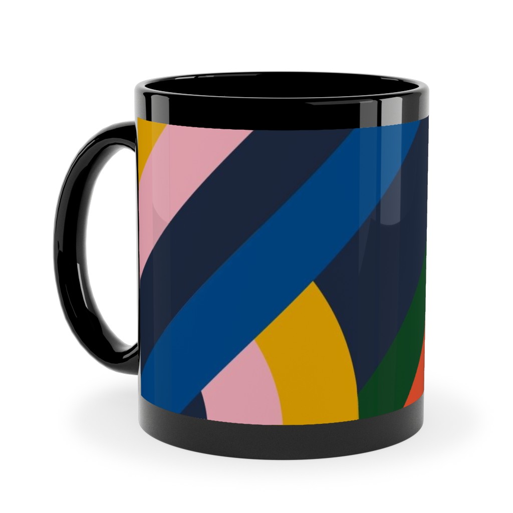 Modernist Loop - Multi Ceramic Mug, Black,  , 11oz, Multicolor