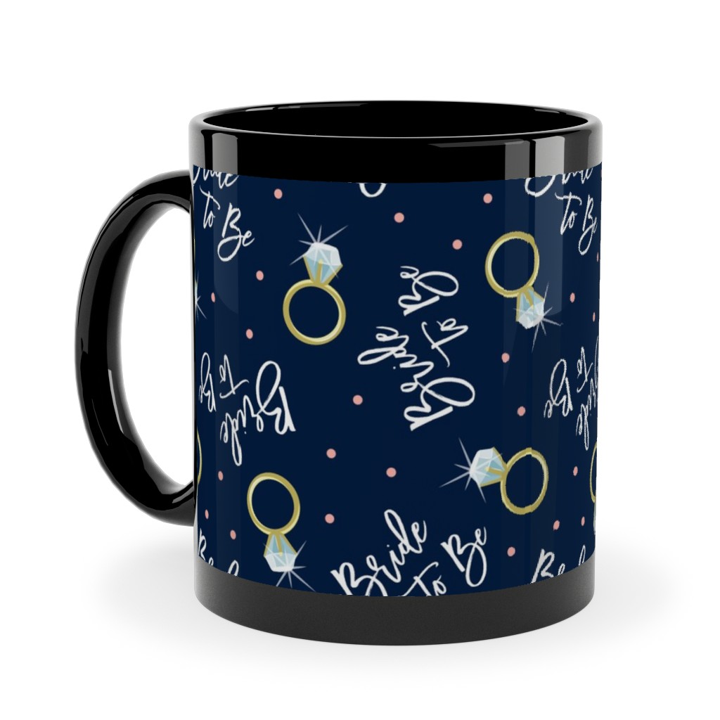 Bride To Be - Navy Ceramic Mug, Black,  , 11oz, Blue