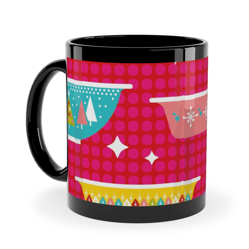 Christmas Dishes Ceramic Mug, Black, , 11oz, Multicolor