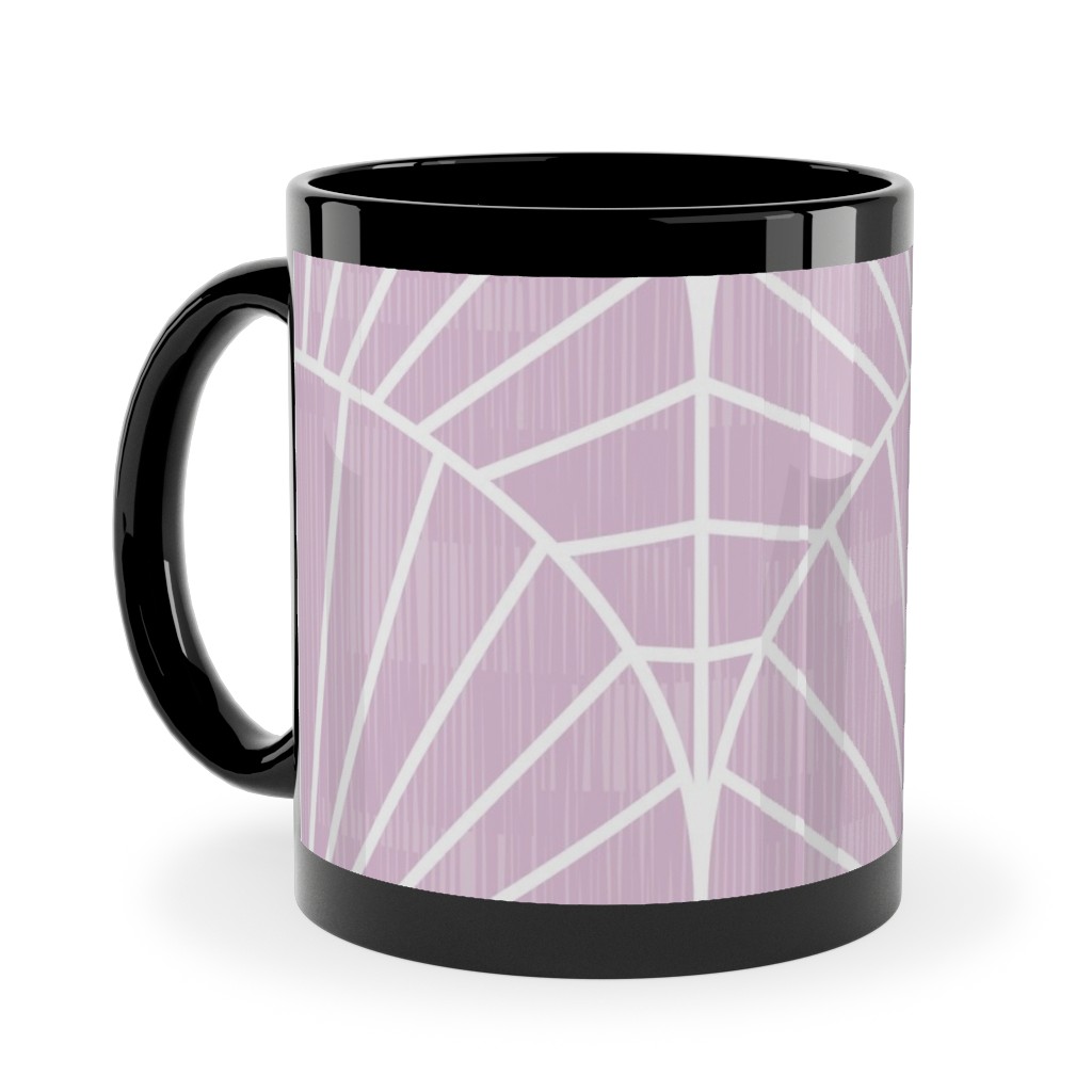 Art Deco Fields - Lavender Ceramic Mug, Black, , 11oz, Purple, Purple
