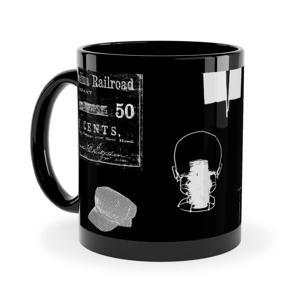 Railroad Ceramic Mug, Black, , 11oz, Black, Black