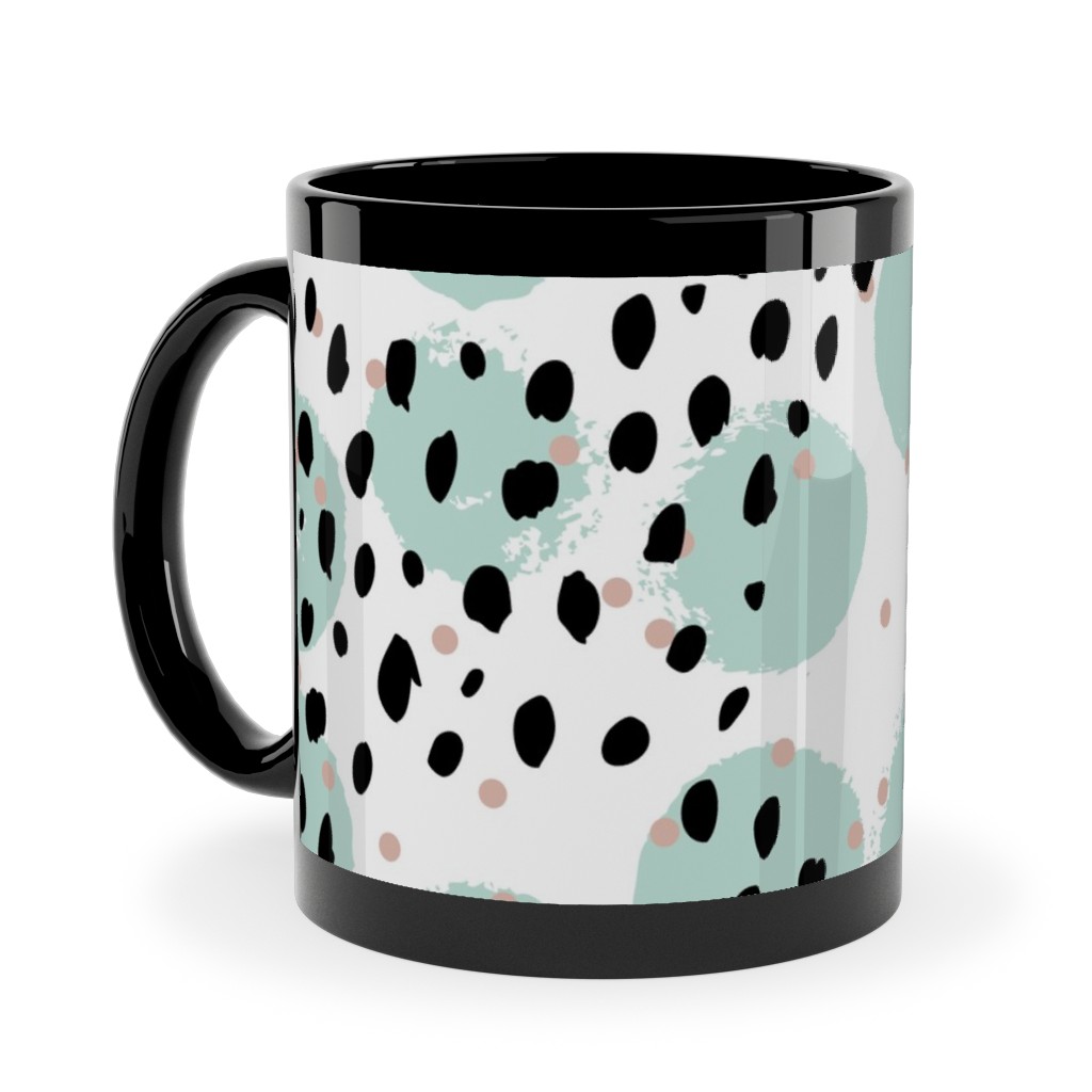 Abstract Rain - Green Ceramic Mug, Black, , 11oz, Green, Classic Green