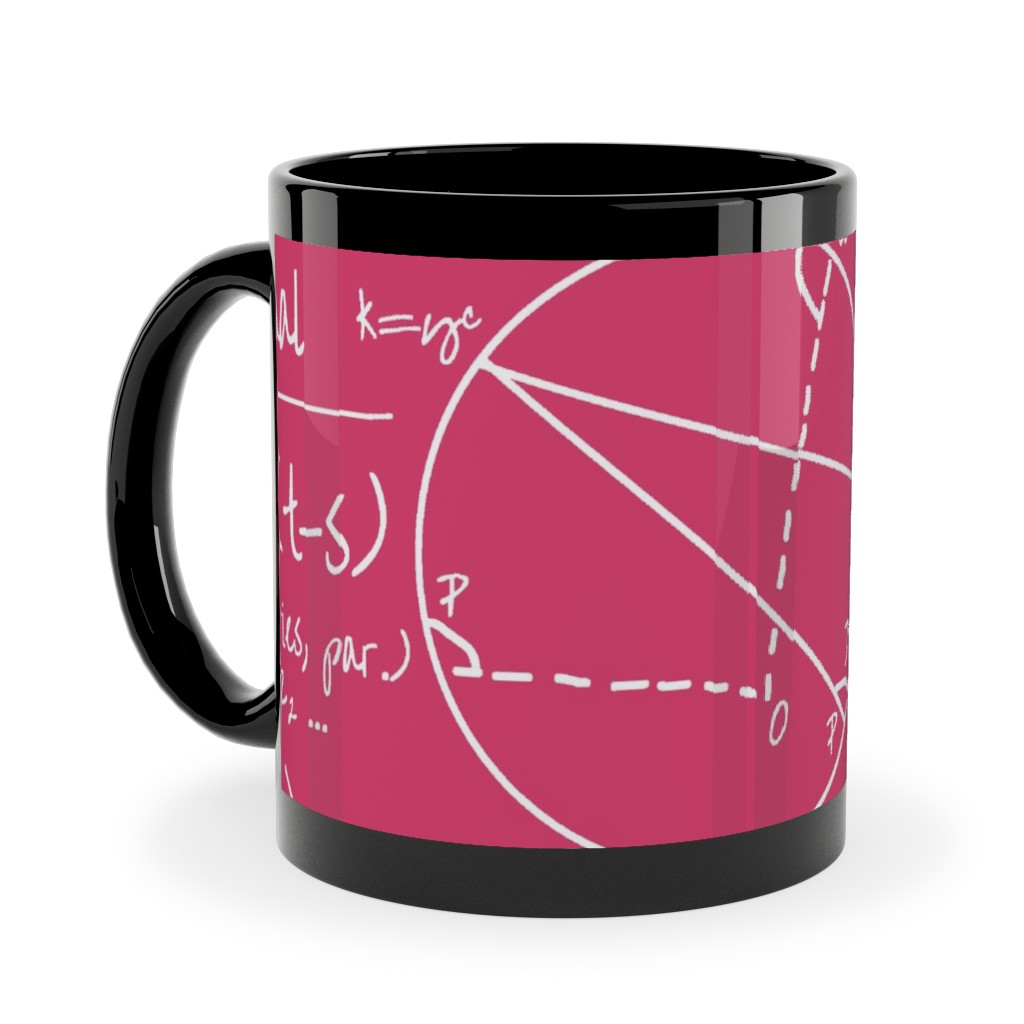 Common Equations Ceramic Mug, Black,  , 11oz, Pink