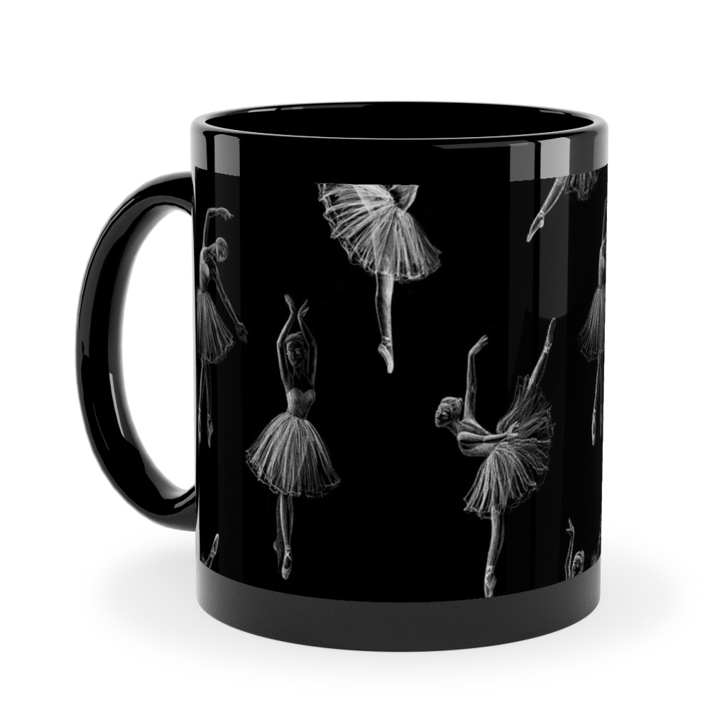 Ballerinas Ceramic Mug, Black, , 11oz, Black, Black