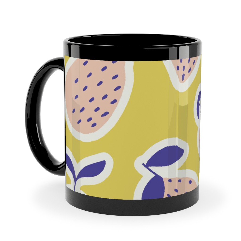Fruity - Yellow Ceramic Mug, Black, , 11oz, Yellow, Classic Yellow