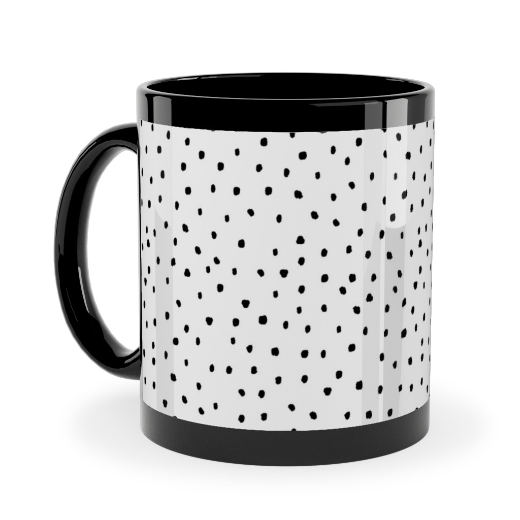 Tiny Dot - Black + White Ceramic Mug, Black, , 11oz, White, White