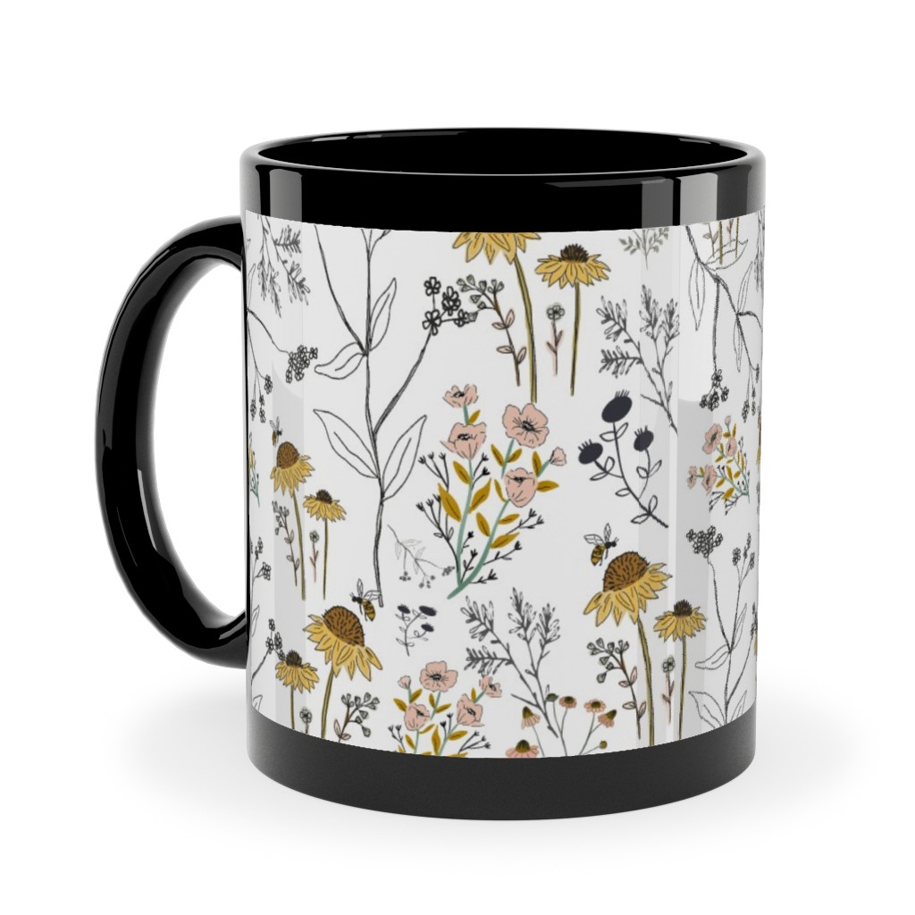 Bee Nice To Me Ceramic Mug, Black, , 11oz, Yellow, Classic Yellow