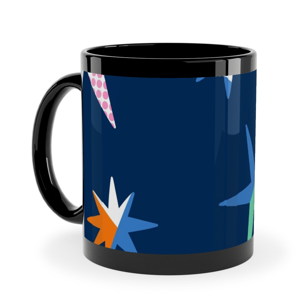 Modern Starry Sky - Blue Ceramic Mug, Black,  , 11oz, Blue