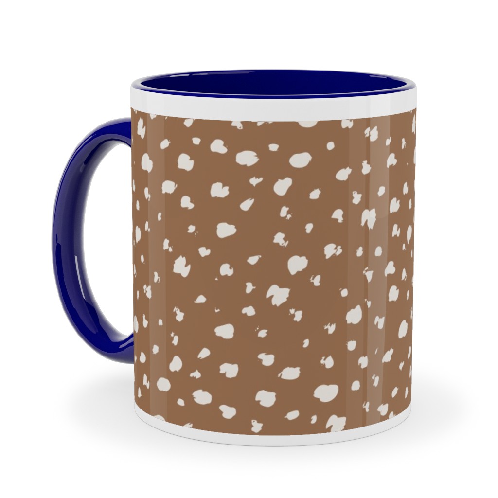 Fawn Spots - Dark Ceramic Mug, Blue, , 11oz, Brown, Brown