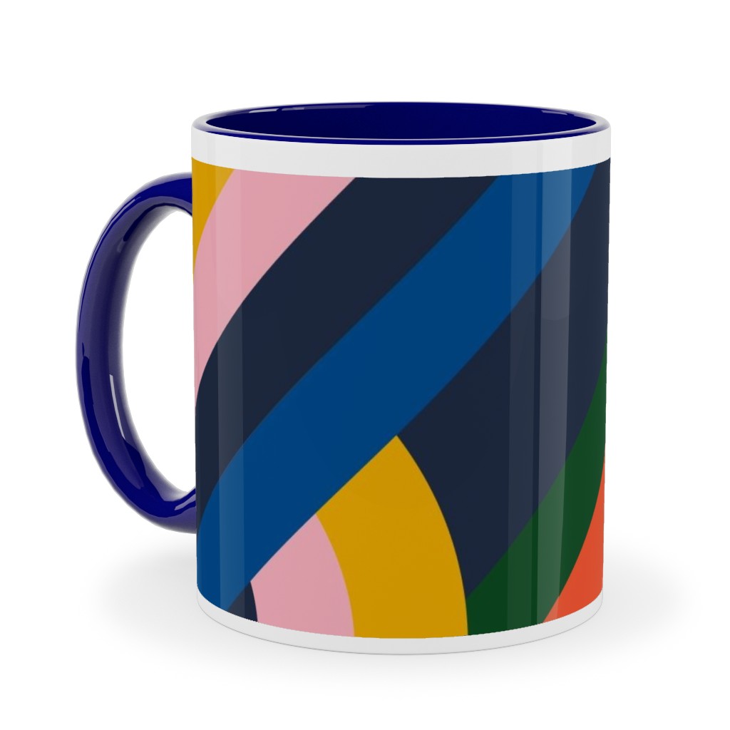 Modernist Loop - Multi Ceramic Mug, Blue, , 11oz, Multicolor