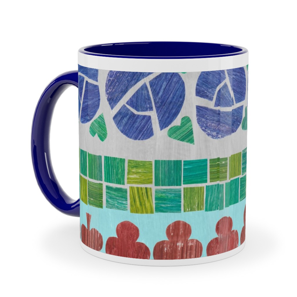 Abstract Wildflowers & Shapes - Multi Ceramic Mug, Blue,  , 11oz, Multicolor