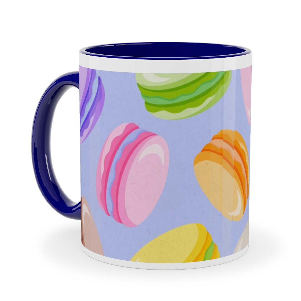 Pastel Macarons - Lavender Ceramic Mug, Blue,  , 11oz, Purple