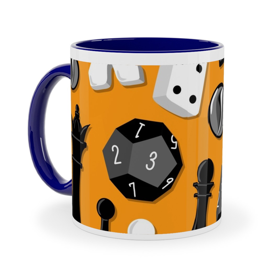 Game on Ceramic Mug, Blue, , 11oz, Orange, Satsuma