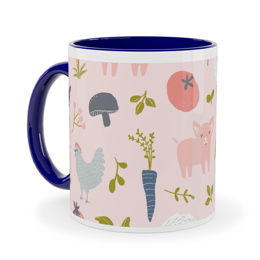 Farm Life - Pink Ceramic Mug, Blue,  , 11oz, Pink