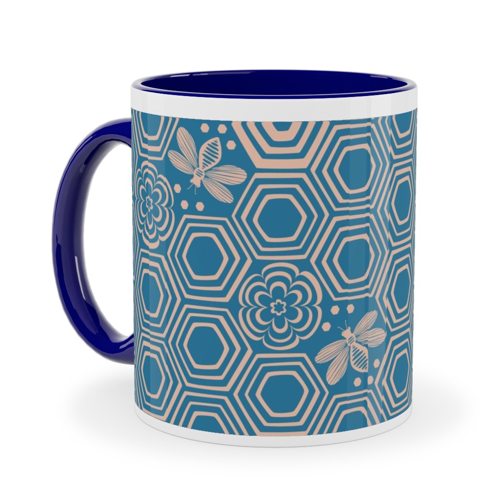 Honeyrose Ceramic Mug, Blue,  , 11oz, Blue