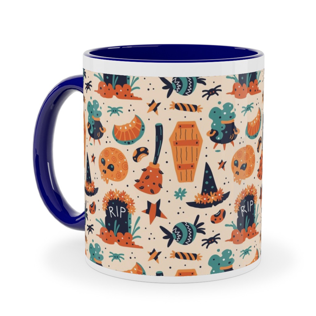 Halloween Rip - Multi Ceramic Mug, Blue,  , 11oz, Multicolor