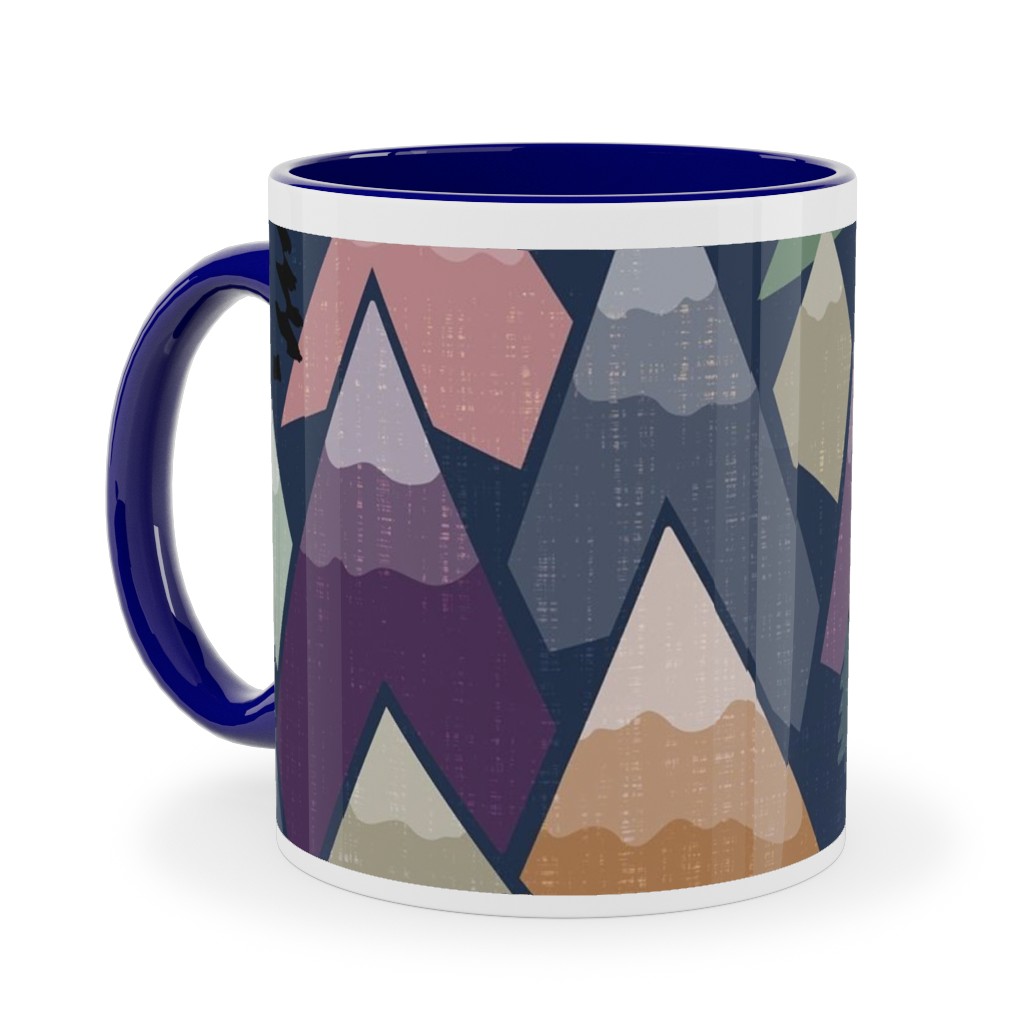 the Mountains Are Calling Ceramic Mug, Blue, , 11oz, Multicolor, Black