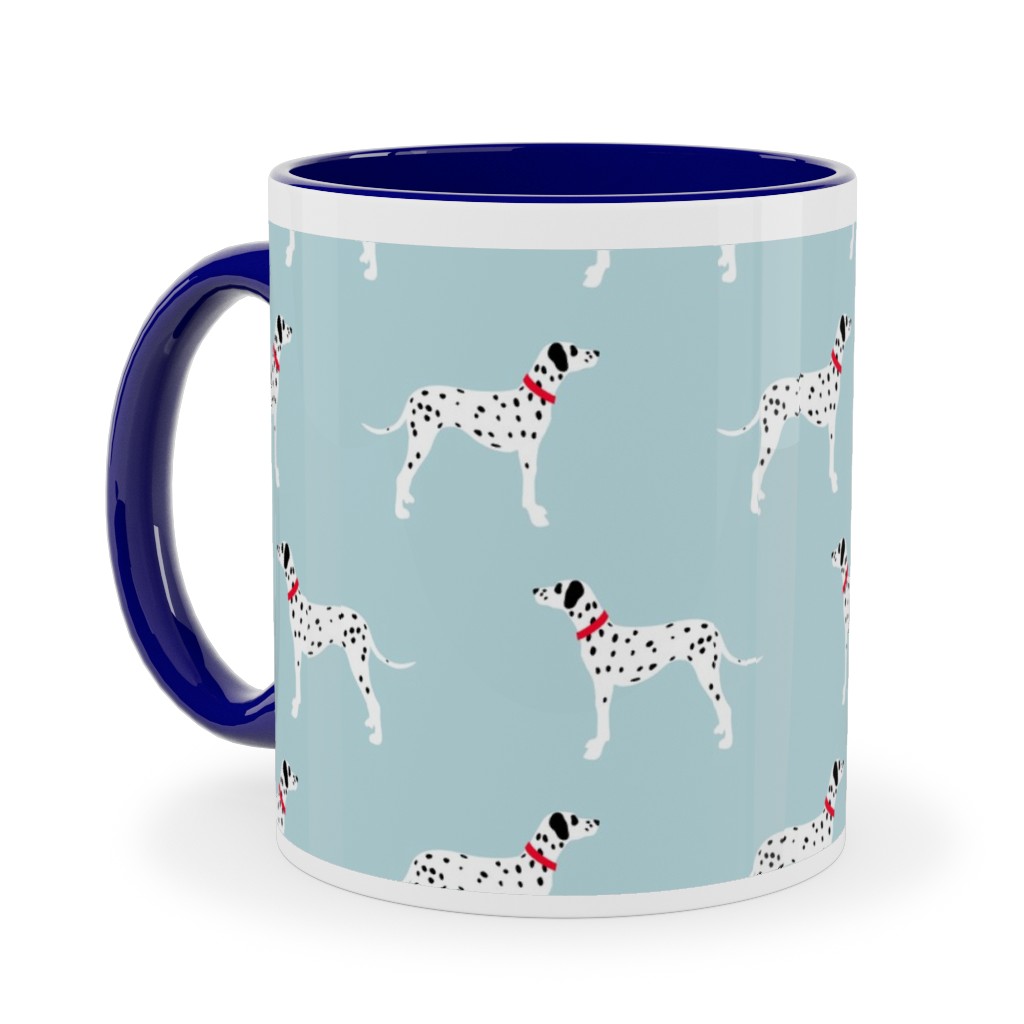 Dalmatians - Dogs - Blue Ceramic Mug, Blue,  , 11oz, Blue