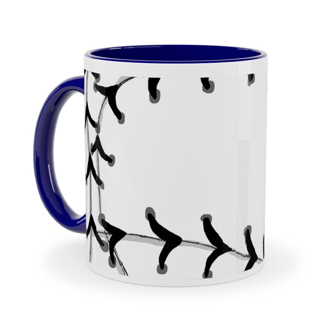 Ball Ceramic Mug, Blue, , 11oz, White, White