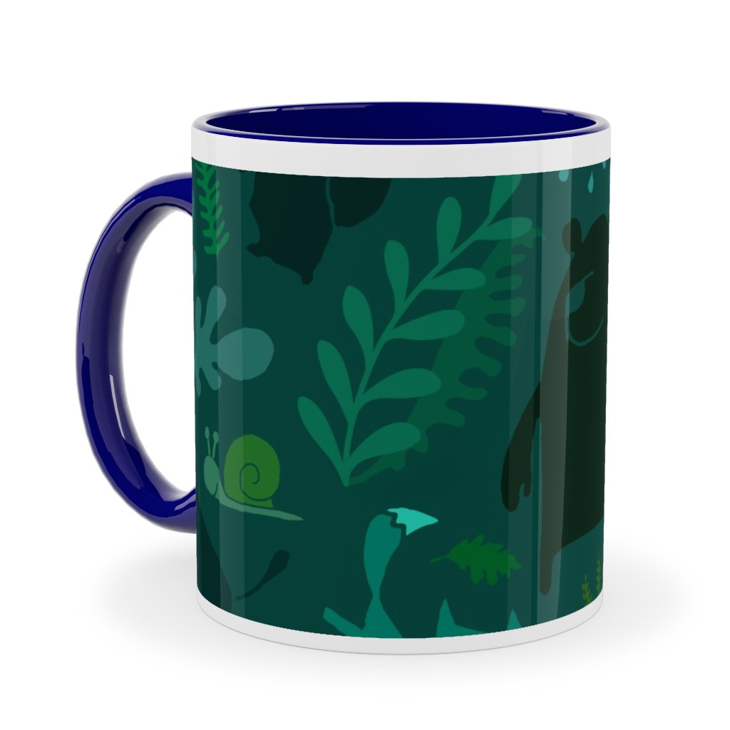 Pnw Forest - Emerald Green Ceramic Mug, Blue, , 11oz, Green, Classic Green
