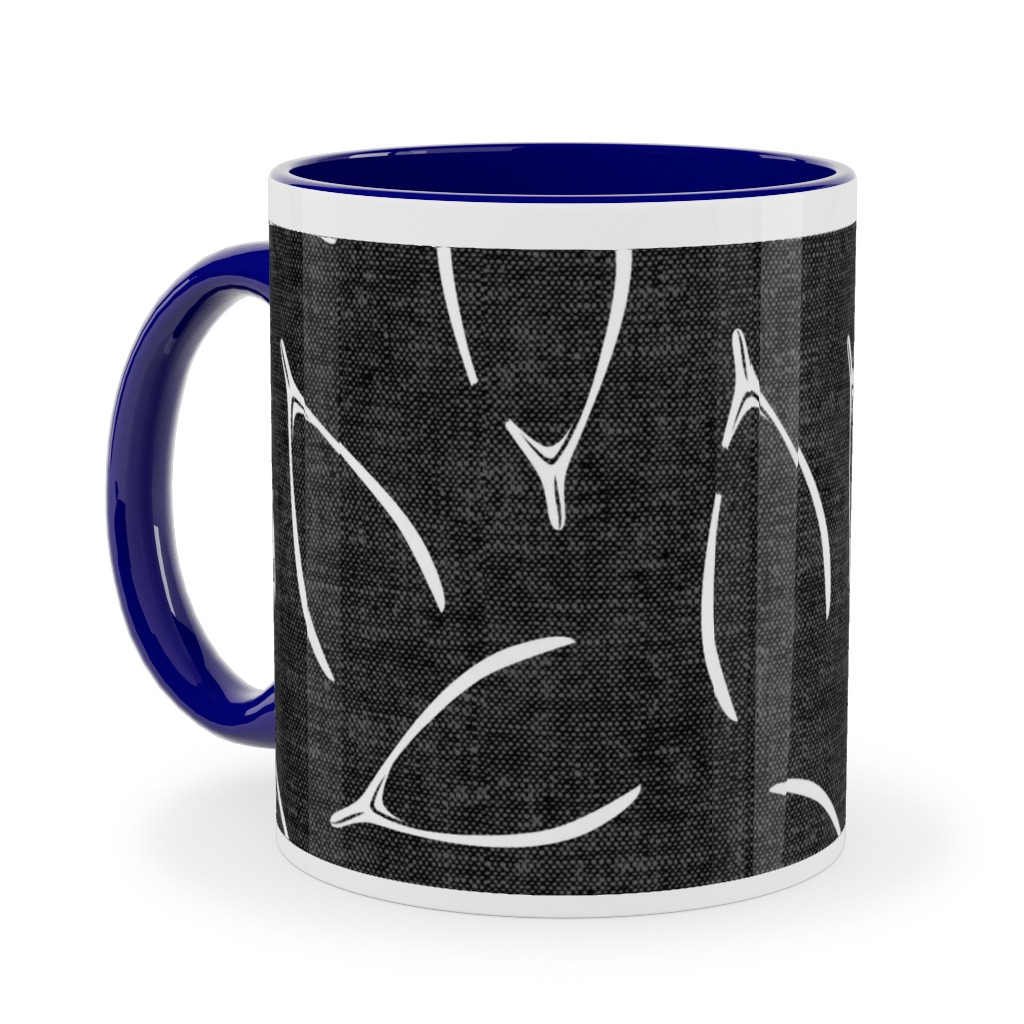 Wishbones - Gray Ceramic Mug, Blue, , 11oz, Gray, Gray