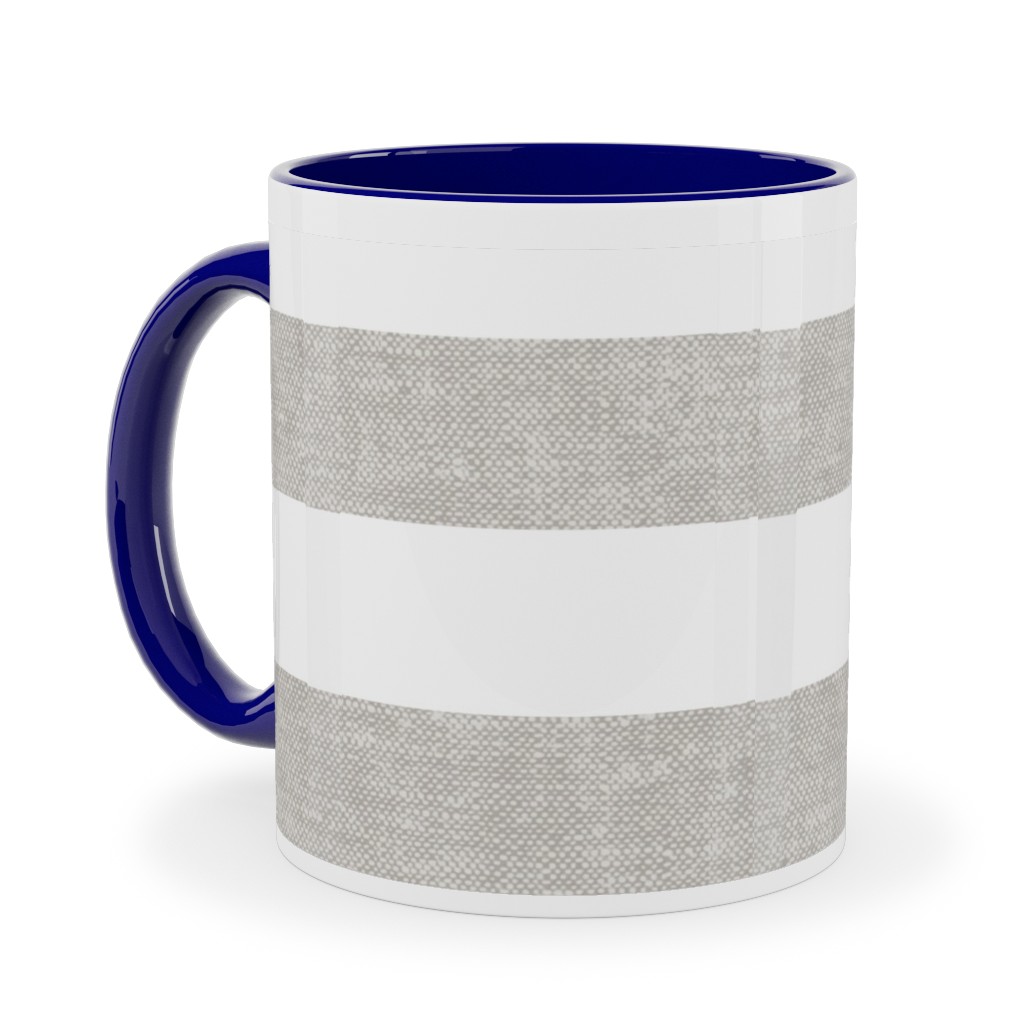 Tiles - Rectangles - Stone Ceramic Mug, Blue, , 11oz, Gray, Gray
