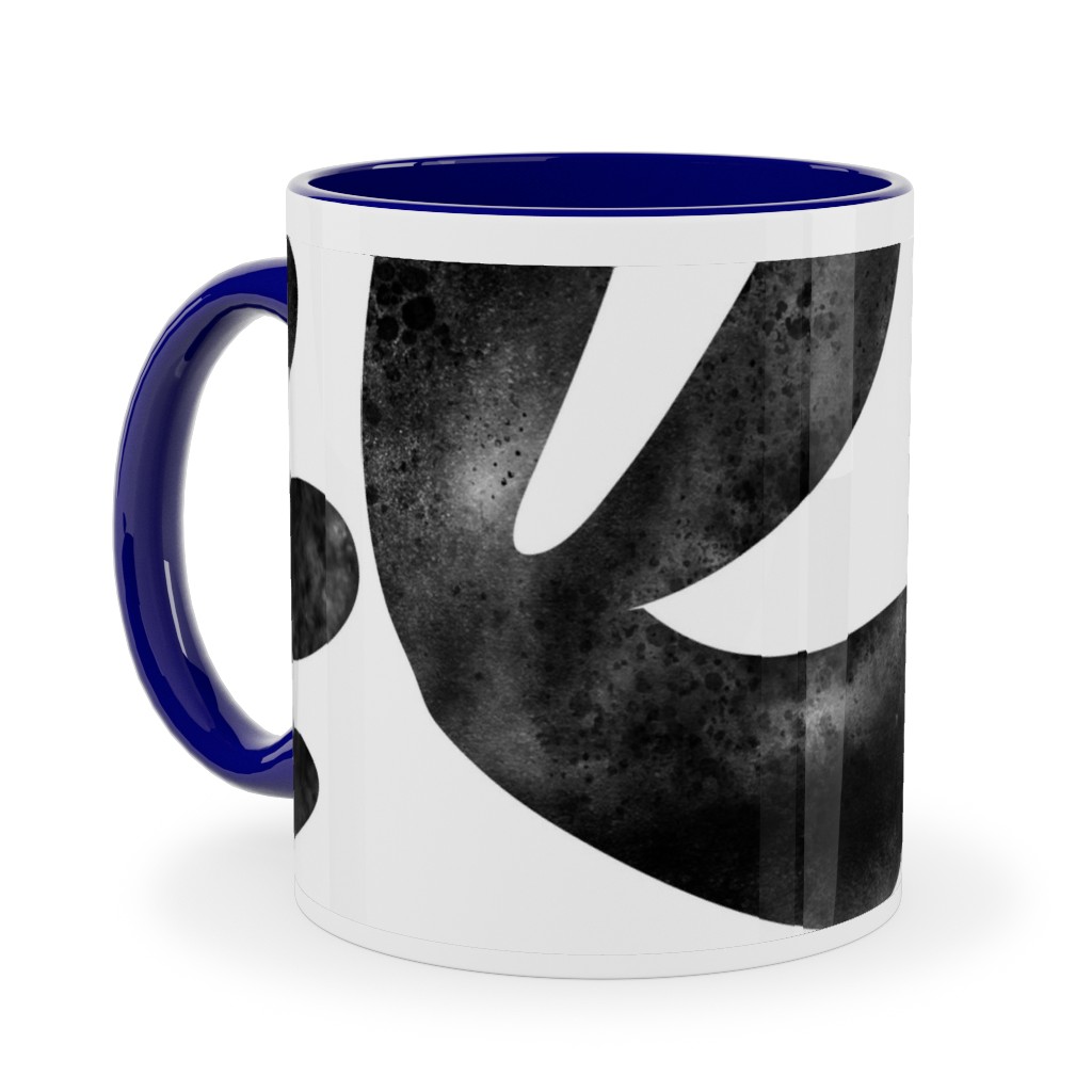 Flower Cutouts - Light Ceramic Mug, Blue, , 11oz, Black, Black