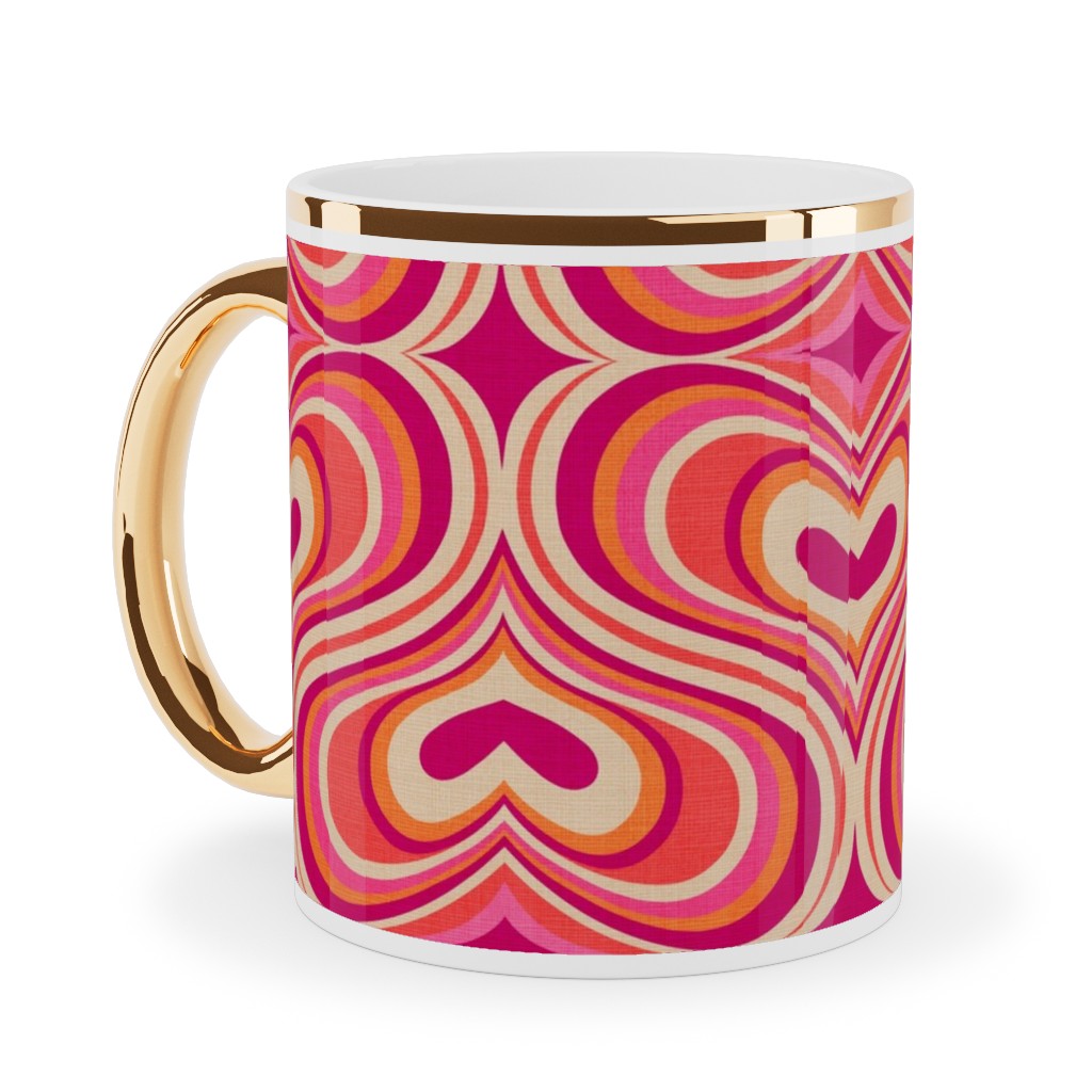 I Think I Love You - Red Ceramic Mug, Gold Handle,  , 11oz, Red