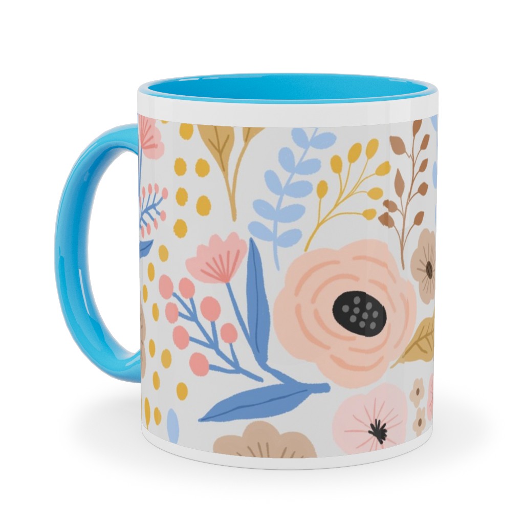 Sephira Meadows - Light Pink Ceramic Mug, Light Blue,  , 11oz, Pink