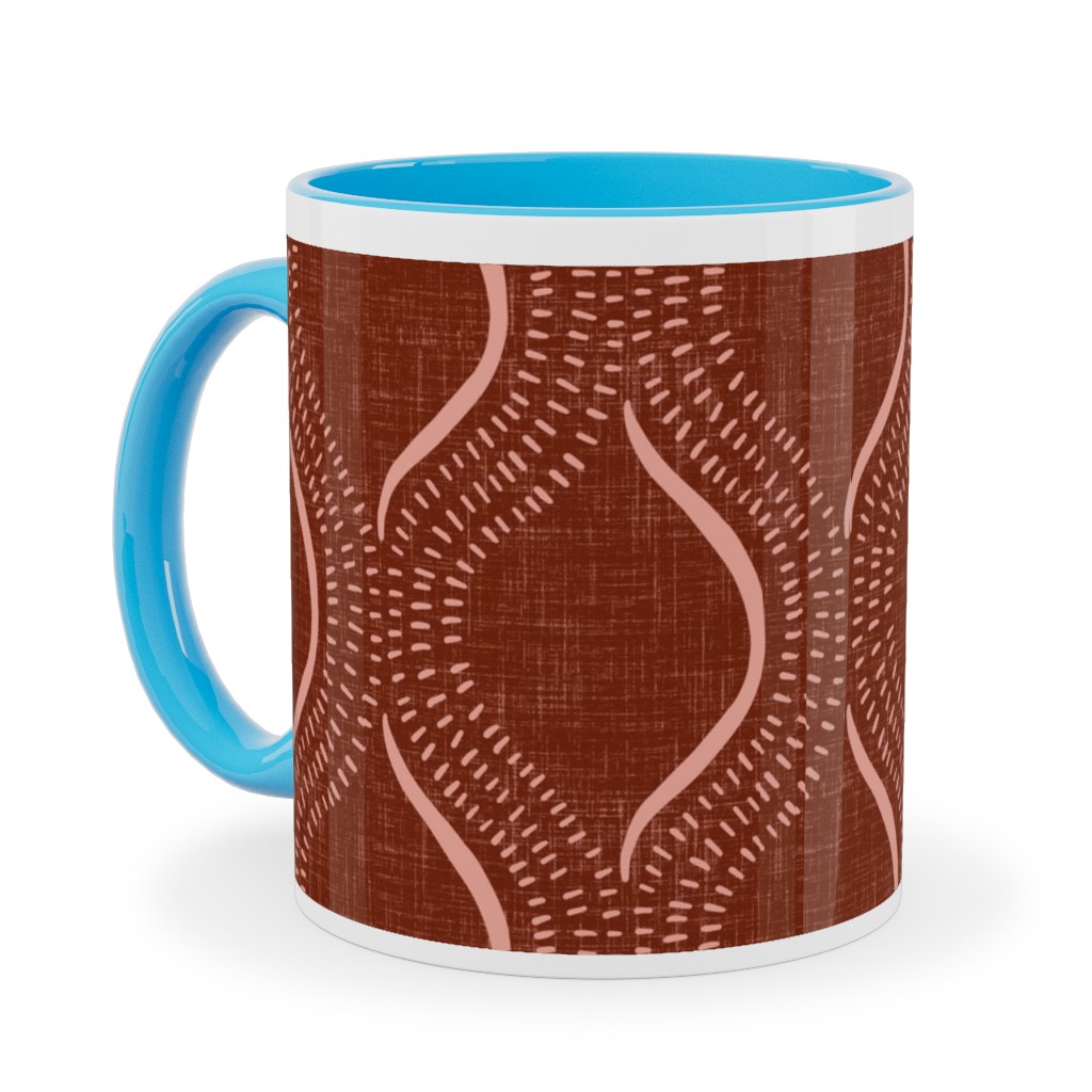Forever Optimistic - Rust Ceramic Mug, Light Blue,  , 11oz, Red
