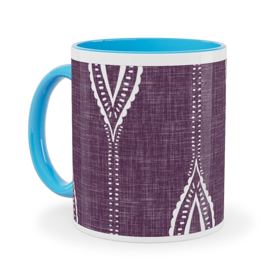 Diamant - Eggplant Ceramic Mug, Light Blue, , 11oz, Purple, Purple