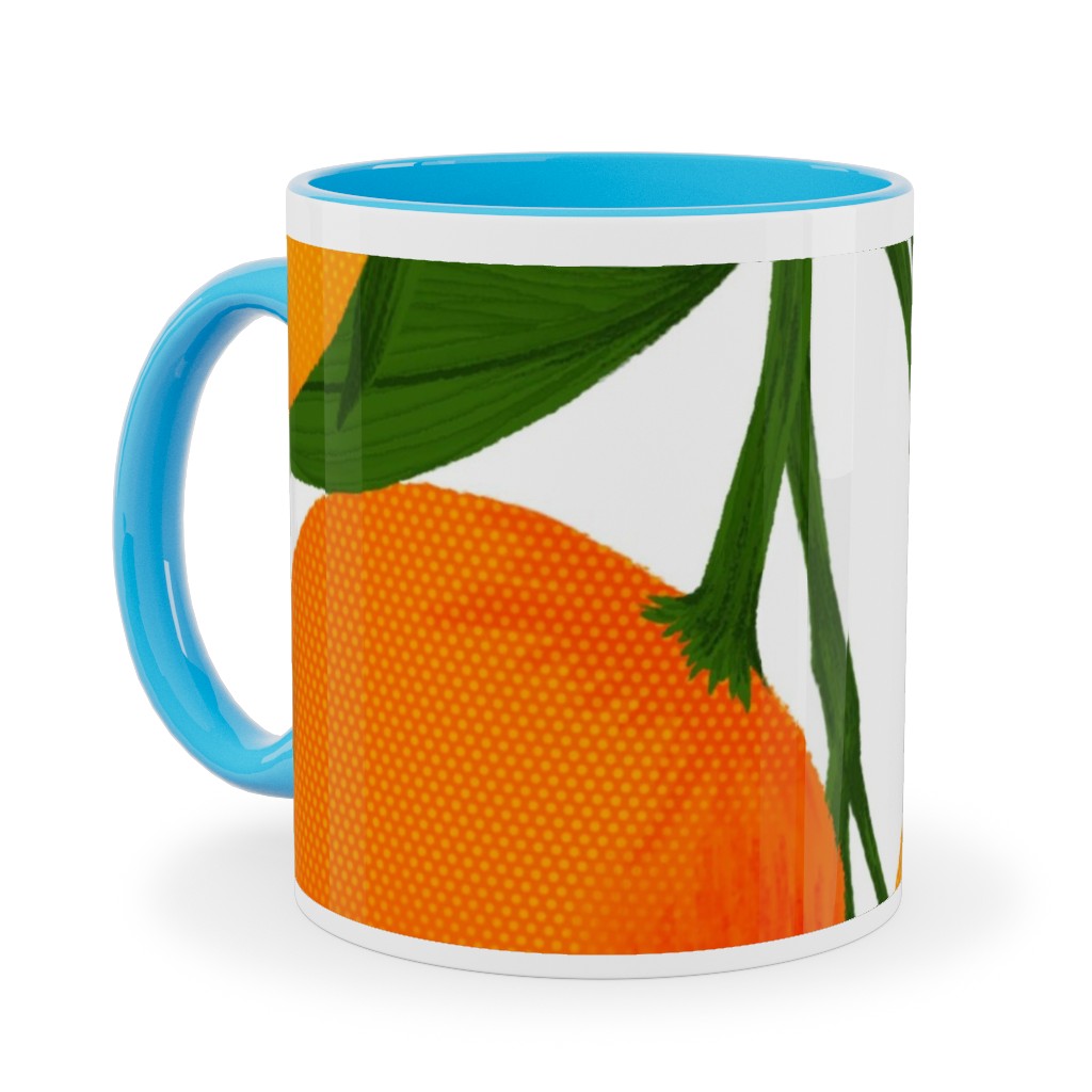 Tangerine Dreams - Orange on White Ceramic Mug, Light Blue,  , 11oz, Orange